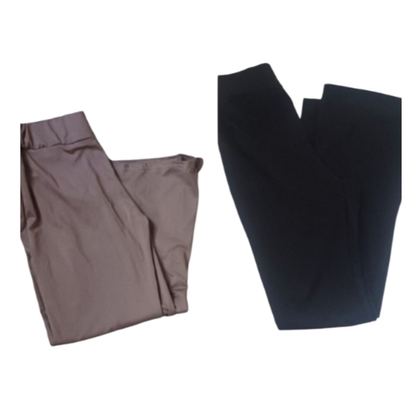 2 Pairs (S) Yoga Bootcut Black & Brown Pants Like New! - Picture 1 of 5